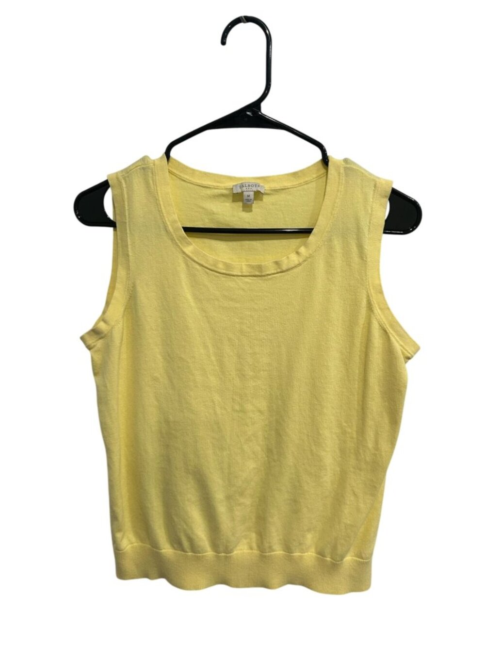 Talbots Medium Yellow Sleeveless Knit Tank Top Minimalist Clean Girl